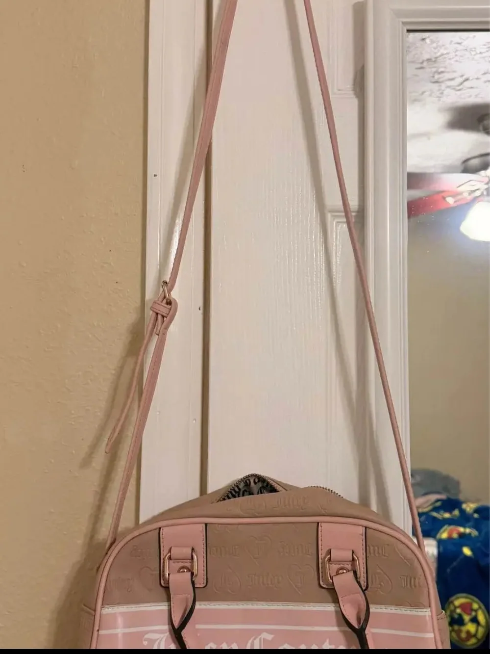 Juicy Couture Pink Logo Dome Satchel Crossbody